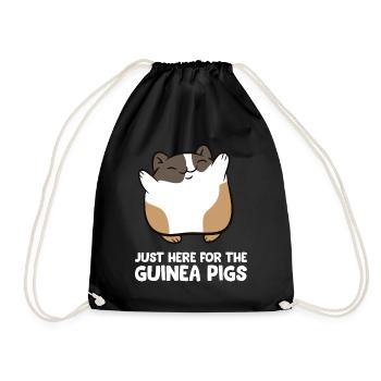 Guinea pigs - Just here for the guinea pigs - Drawstring Bag - black - Front
