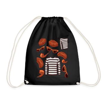 Beatnik Fashion Style 50s 60s Retro Style Vinta - Drawstring Bag - black - Front