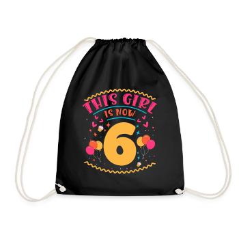 Cette fille a maintenant 6 | Thème Cupcake - Sac de sport léger - noir - Devant