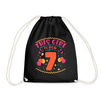 Cette fille a maintenant 7 | Thème Cupcake - Sac de sport léger - noir - Devant
