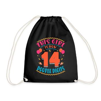 Cette fille a maintenant 14 | Thème Cupcake - Sac de sport léger - noir - Devant