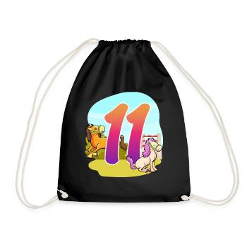 11ème anniversaire Équitation à cheval Thème Onze Fête - Sac de sport léger - noir - Devant
