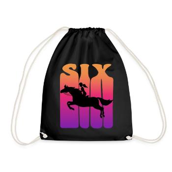 Girl rider, I am 6 years old, 6. - Drawstring Bag - black - Front