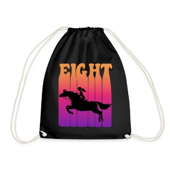 Girl riding, I am 8 years old, children 8. - Drawstring Bag - black - Front