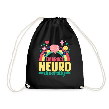 Embrace Nuerodiversity Think Differently ADHD - Drawstring Bag - black - Front