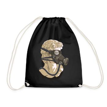 Zombiecore Aesthetic David Head Statue Mask - Drawstring Bag - black - Front