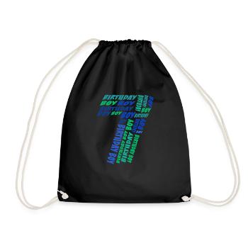 Birthday Boy 7th birthday | Boys - Drawstring Bag - black - Front