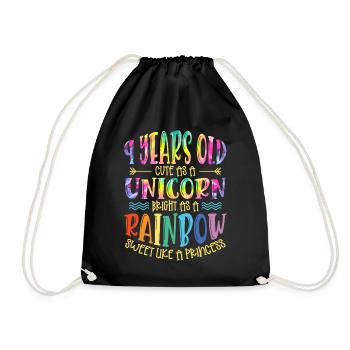 9 ans mignon comme une licorne Brillant comme un - Sac de sport léger - noir - Devant