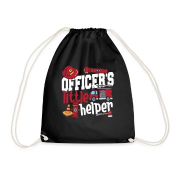 Police assistant | Children's Birthday Party Police | - Drawstring Bag - black - Front