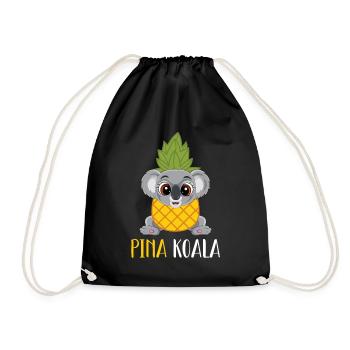 Pina koala pina colada ! | Funny gift | - Drawstring Bag - black - Front
