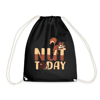 Nuss Today | Squirrel joke | Fun - Drawstring Bag - black - Front