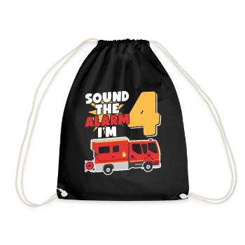 Sonnez l’alarme J’ai 4 | Sujet Pompier - Sac de sport léger - noir - Devant
