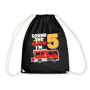 Sonnez l’alarme J’ai 5 | Sujet Pompier - Sac de sport léger - noir - Devant