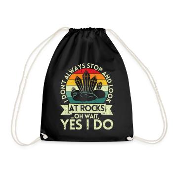Funny Rock Hunting Geologist Rock Hunter - Drawstring Bag - black - Front