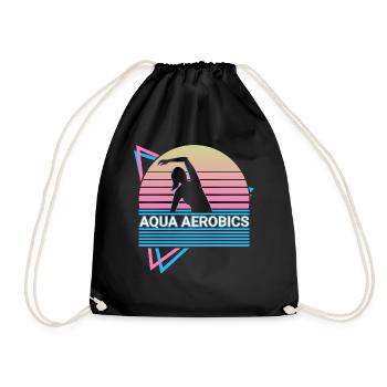 Water Aerobics Retro - Drawstring Bag - black - Front