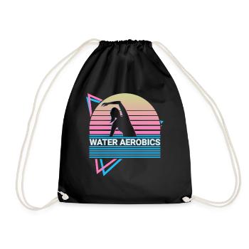 Water Aerobics Retro - Drawstring Bag - black - Front