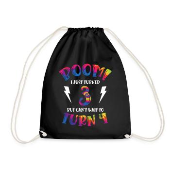 Boom Je viens d’avoir 3 ans mais j’ai hâte d’avoir 4 ans | - Sac de sport léger - noir - Devant