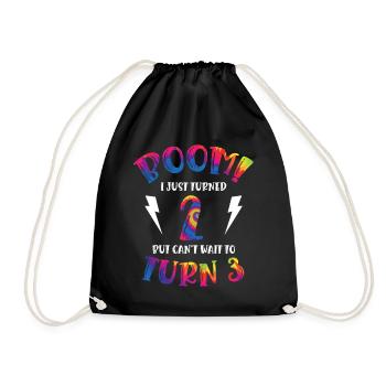 Boom Je viens d’avoir 2 ans mais j’ai hâte d’avoir 3 ans - Sac de sport léger - noir - Devant