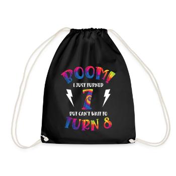 Boom Je viens d’avoir 7 ans mais j’ai hâte d’avoir 8 ans | - Sac de sport léger - noir - Devant