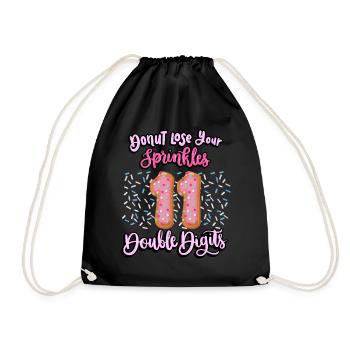 Donut Lose Your Sprinkles 11th Birthday | Beignet - Sac de sport léger - noir - Devant