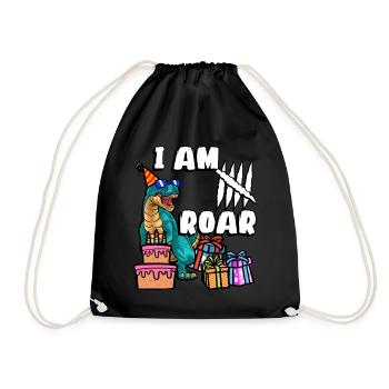 Je suis 5 Roars | Chemise d’anniversaire de dinosaure - Sac de sport léger - noir - Devant