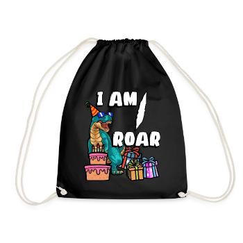 Je suis 1 Roarer | Chemise d’anniversaire de dinosaure - Sac de sport léger - noir - Devant