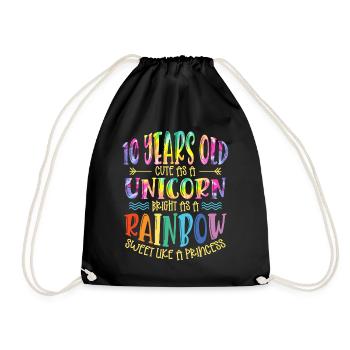 10 ans Mignon comme une licorne Brillant Comme - Sac de sport léger - noir - Devant