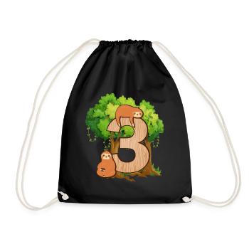 3ème anniversaire | | d’anniversaire de paresseux Paresse - Sac de sport léger - noir - Devant