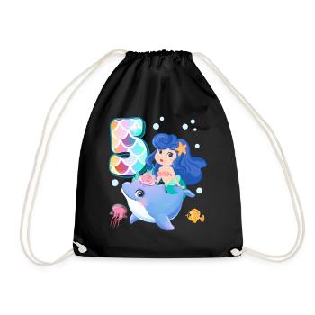 5ème anniversaire | | anniversaire de sirène - Sac de sport léger - noir - Devant