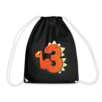 3ème anniversaire | | d’anniversaire de dinosaure - Sac de sport léger - noir - Devant