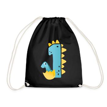 1er anniversaire | | d’anniversaire de dinosaure - Sac de sport léger - noir - Devant