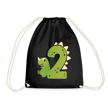 2ème anniversaire | | d’anniversaire de dinosaure - Sac de sport léger - noir - Devant