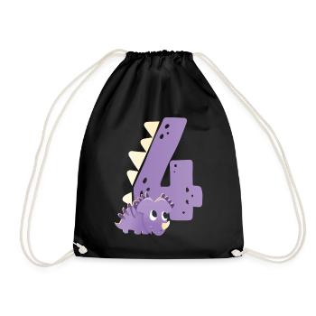 4ème anniversaire | | d’anniversaire de dinosaure - Sac de sport léger - noir - Devant