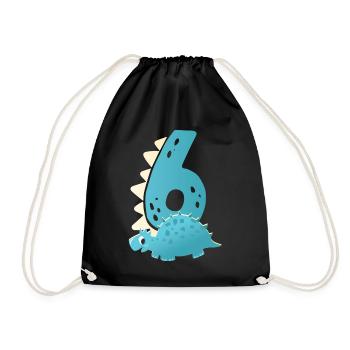 6ème anniversaire | | d’anniversaire de dinosaure - Sac de sport léger - noir - Devant