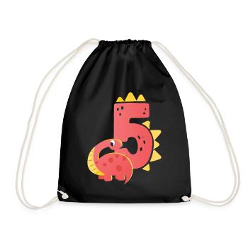 5ème anniversaire | | d’anniversaire de dinosaure - Sac de sport léger - noir - Devant