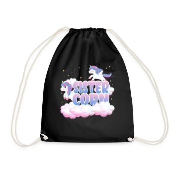 Sister Mais | Unicorn Birthday | Unicorn - Drawstring Bag - black - Front