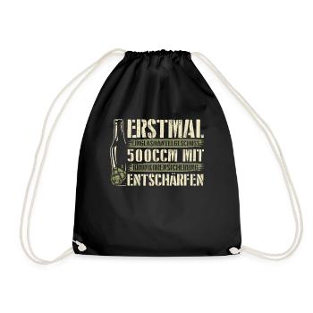 FIRST LINGLASMANTELGESCHOSS 500CCM beer lover - Drawstring Bag - black - Front
