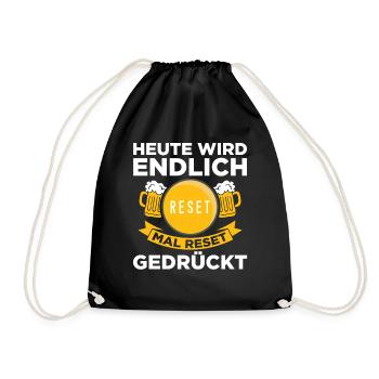 WEI DU SÄUFST IS ONLY IN FRONT OF US IN THE VILLAGE - Drawstring Bag - black - Front