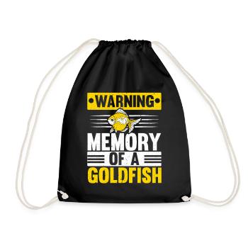 Remembering a Goldfish Fish Aquarist Fisc - Drawstring Bag - black - Front
