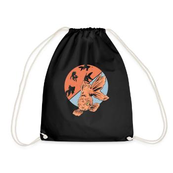 Goldfish Underwater Fish Aquarists Fish Content - Drawstring Bag - black - Front