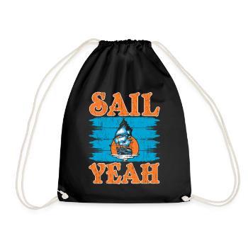 Sail yes Seafarer Ship Captain Nautical Sea - Drawstring Bag - black - Front