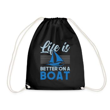 La vie est meilleure sur un bateau Nautisc - Sac de sport léger - noir - Devant