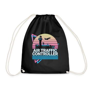 Contrôleur de la circulation aérienne ATC Flight Control Retro - Sac de sport léger - noir - Devant