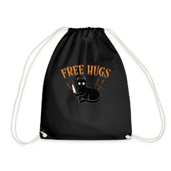 Câlins gratuits, chat d’horreur effrayant avec - Sac de sport léger - noir - Devant
