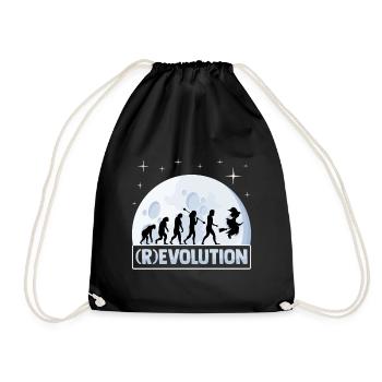 (r)evolution Gespenstische Primaten, Angeführt - Turnbeutel - Schwarz - Vorne