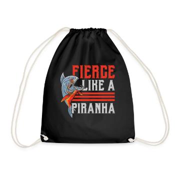 Biting like a Piranha Aquarist Aquaristic Fish - Drawstring Bag - black - Front