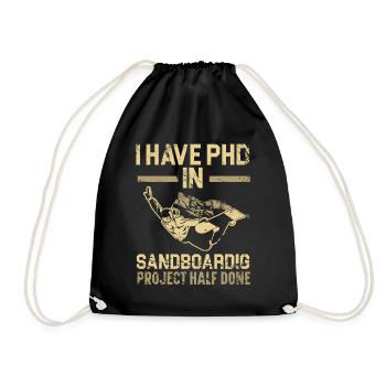 Sandboarding Love Boardsport Sand Sand Dune Sandbo - Drawstring Bag - black - Front