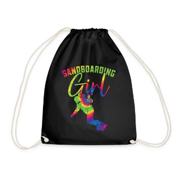 Sanboarding Girl Boardsport Sand Dune Sandboarding - Drawstring Bag - black - Front