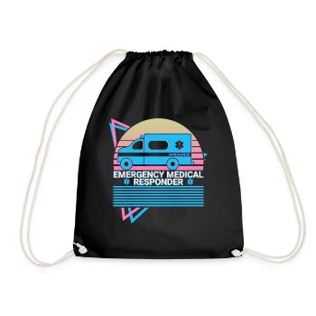 Emergency Medical Responder Paramedic EMR Paramedics - Drawstring Bag - black - Front