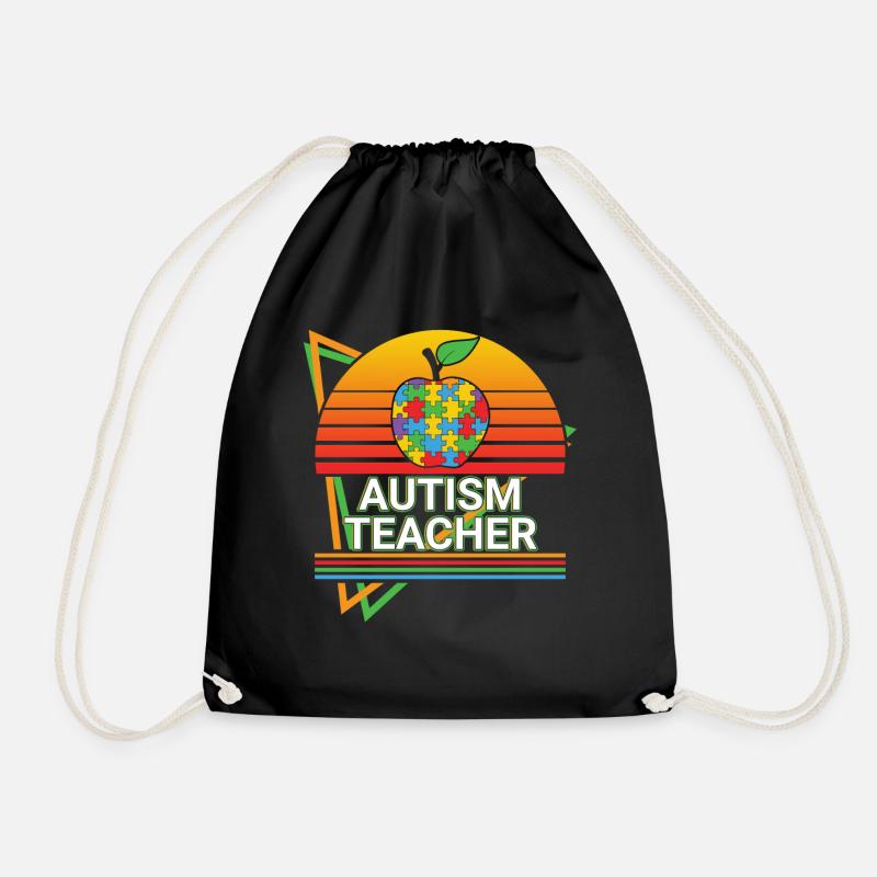 Autismus-Lehrer Retro - Turnbeutel - Schwarz
